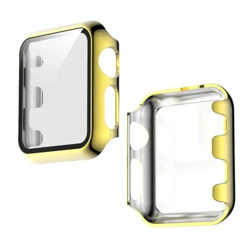 Caja de Vidrio para Apple Watch Series 3, 2 y 1 38mm Cobertura Completa (Oro)
