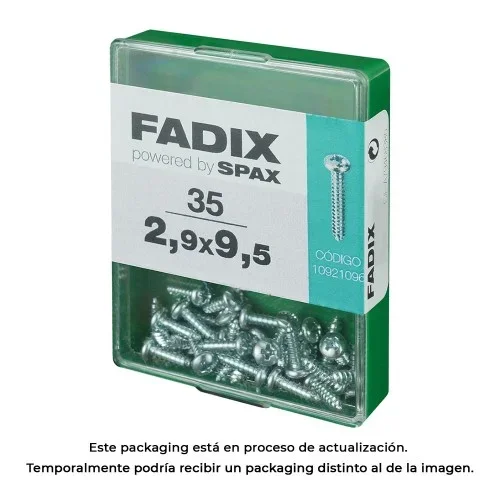 Caja m 35 unid. tornillo rosca chapa cr cinc 2,9×9,5mm fadix