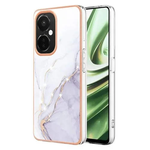 Caja para OnePlus Nord Ce 3 5G Imd Mármol Galvanizado Doble Cara (Blanco)