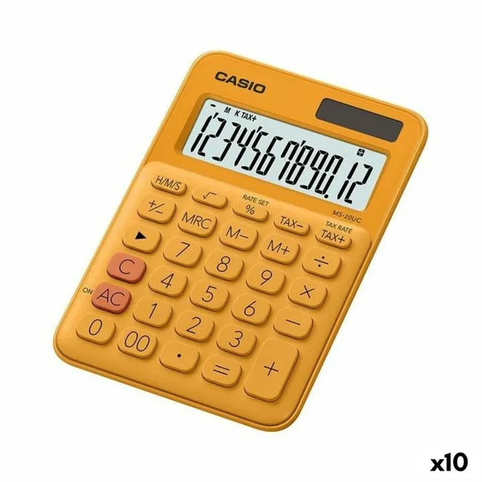 Calculadora casio ms-20uc 2,3 x 10,5 x 14,95 cm naranja (10 unidades)