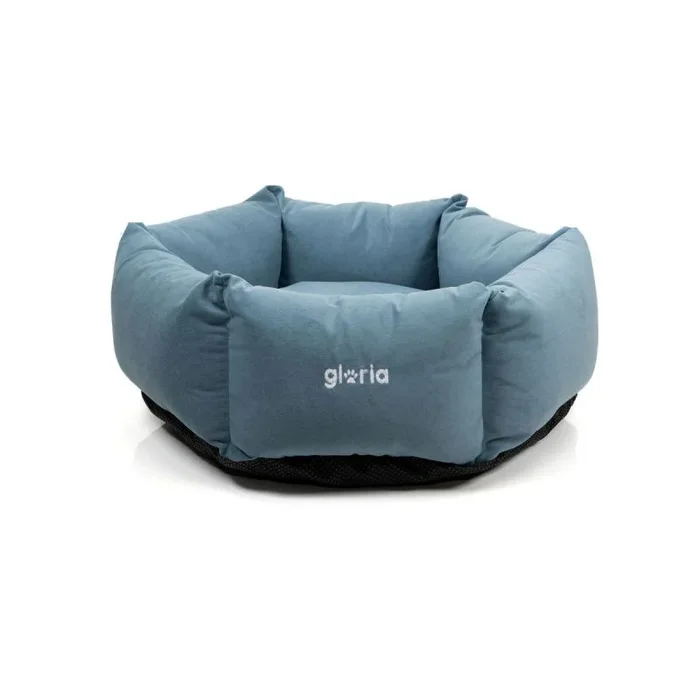 Cama para perro gloria hondarribia azul 75 x 75 cm hexagonal
