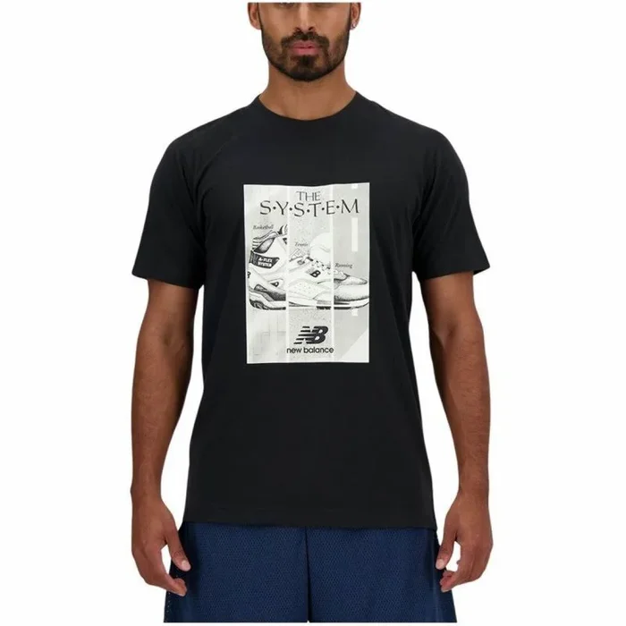 Camiseta de Manga Corta Hombre New Balance Essentials Negro M