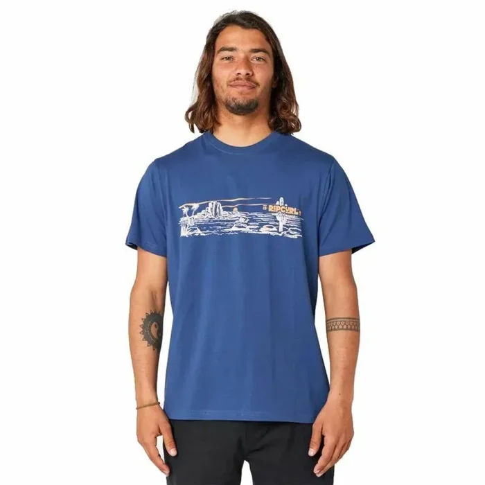 Camiseta de Manga Corta Hombre Rip Curl Paradise Land Azul S