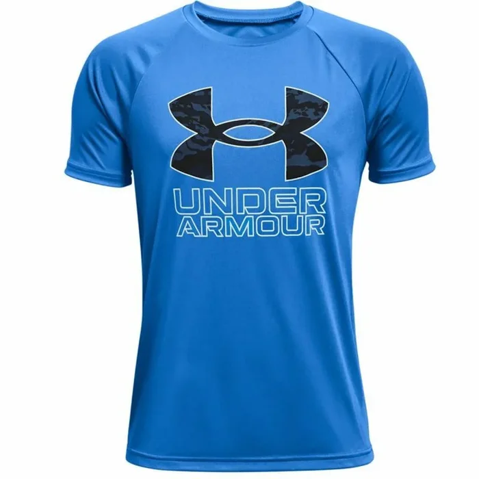 Camiseta de Manga Corta Niño Under Armour Tech Hybrid Azul XL