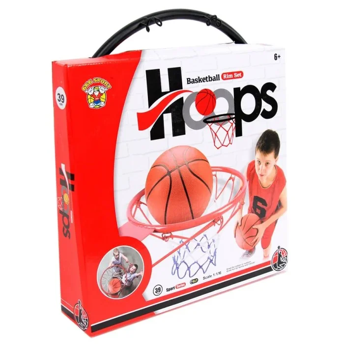 Canasta basket metal 45 cm red y balón