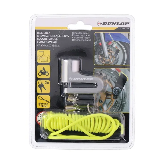 Candado para disco de freno de motocicleta, 4 mm de diámetro, con cable de memoria de 1,5 m, para moto y bicicleta