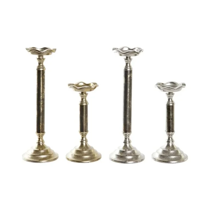 Candelabro dkd home decor aluminio 10 x 10 x 31,5 cm moderno (2 unidades)