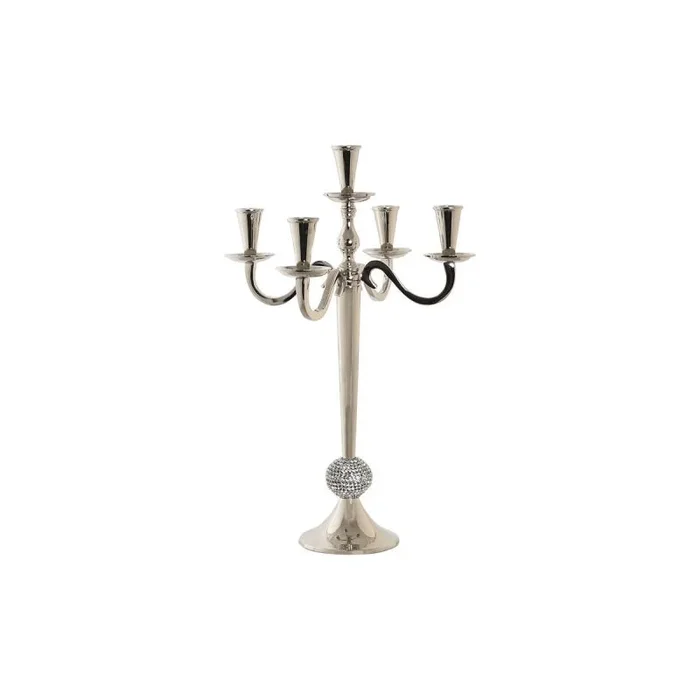 Candelabro dkd home decor plateado acrílico aluminio cromado 30 x 30 x 47 cm