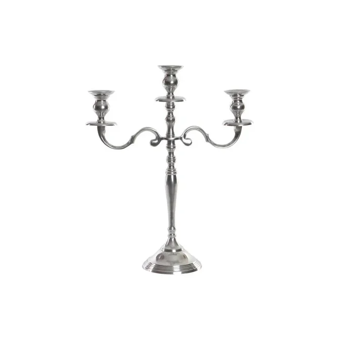 Candelabro dkd home decor plateado aluminio (34 x 12 x 41 cm) (3 piezas)