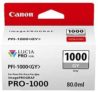 Canon PFI-1000 GY Cartucho de tinta original Gris para Impresora Fotográfica PRO-1000