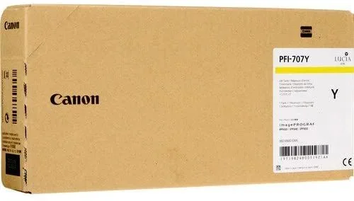 Canon PFI-707Y 700ml Amarillo cartucho de tinta – Cartucho de tinta para impresoras (Canon, Amarillo, imagePROGRAF iPF830 imagePROGRAF iPF840 imagePROGRAF iPF850, 700 ml)