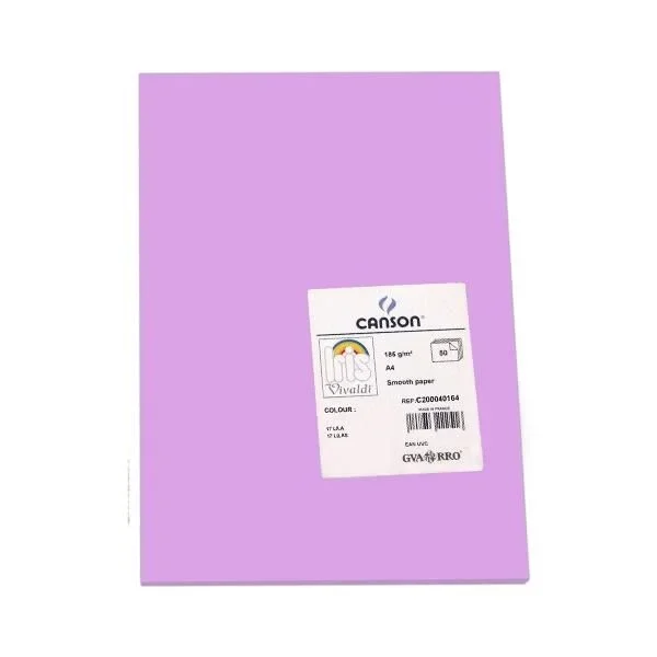 Canson pack de 50 cartulina 185g a4 lila