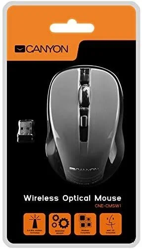 Canyon CNE-CMSW1G ratón Ambidextro RF inalámbrico Óptico 1200 DPI