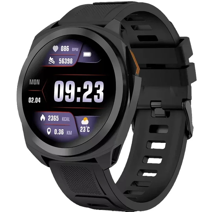 CANYON Smartwatch SW83 – Reloj de fitness IPS de 1.35 pulgadas GPS STRAVA 128 modos deportivos, SpO2 y frecuencia cardíaca en tiempo real más de 150 diales, podómetro, monitor de estrés y sueño, reloj