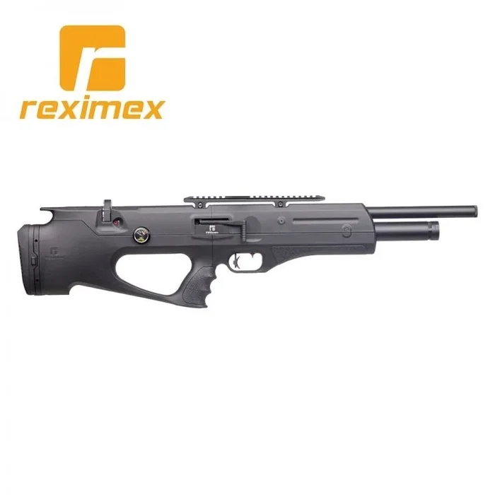 Carabina PCP Reximex Apex Calibre 6,35 Mm. Sintética Negro. 24 Julios.