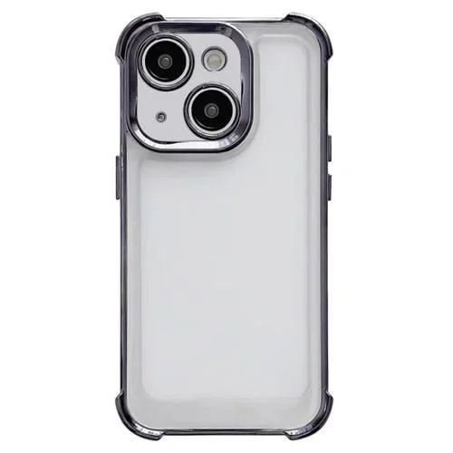 Carcasa para iPhone 14 Pro Max Galvanoplastia a Prueba de Golpes Cuatro Esquinas (Negro)