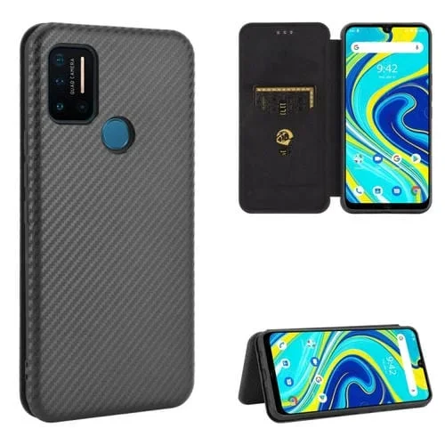 Carcasa para Umidigi A7 Pro Cuero Fibra de Carbono Magnética con Tapa Horizontal TPU + PC + PU (Negro)