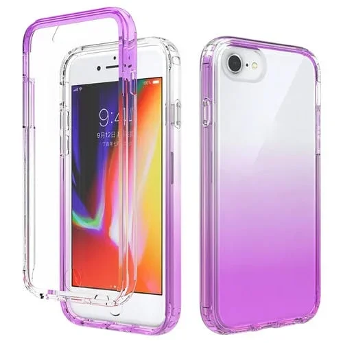 Carcasa Protectora iPhone 6 / 6S PC + TPU Cambio Gradual Dos Colores (Púrpura)