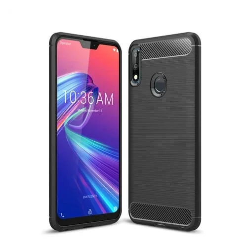 Carcasa TPU Fibra de Carbono Textura Cepillada para Asus Zenfone Max Pro (M2) (Negro)