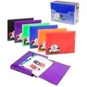 Carchivo dune carpetas c/solapas pp folio c/gomas surtidos -expositor 30u-