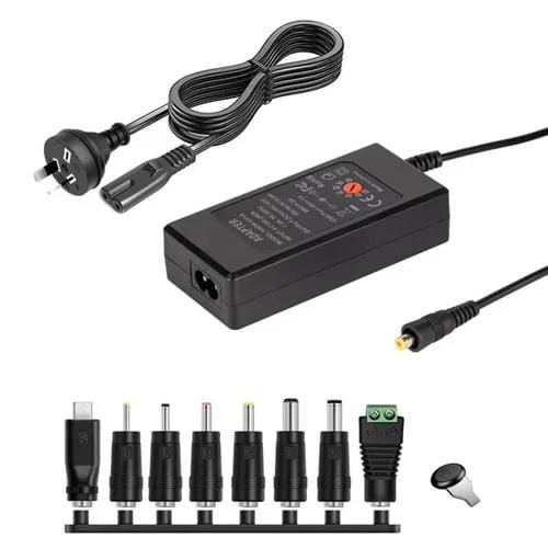 Cargador Adaptador de Corriente CC Ajustable 65W 6-20V 3A con Enchufe AU