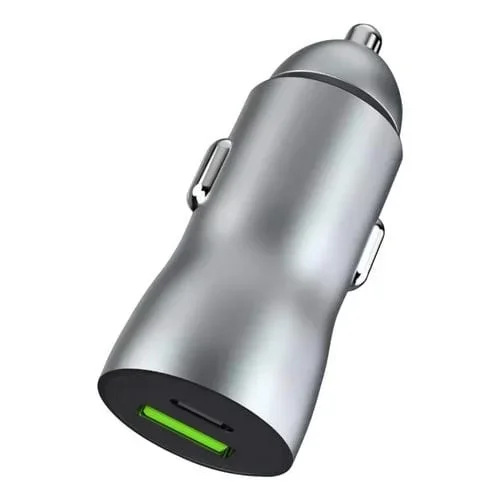 Cargador De Coche Con Puertos Usb De 20 W Pd+22,5 W, Compatible Con Android E Ios (Gris)