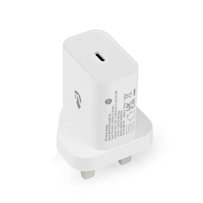 Cargador de pared | 20 w | funcion de carga rápda | 1.67 a / 2.22 a / 3.0 a | número de salidas: 1 | usb-c™ | selección automática de voltaje