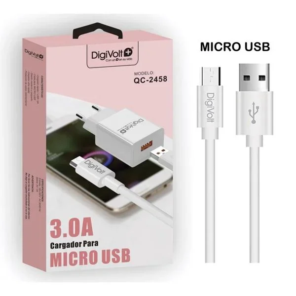 Cargador de pared 3.0a con cable micro usb qc-2458