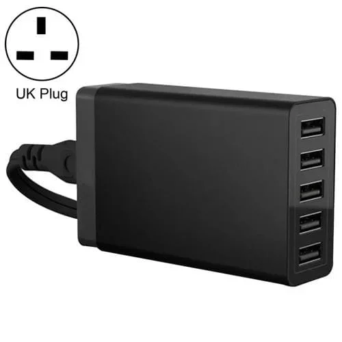 Cargador de viaje Xbx09 40W 5V 8A 5 Puertos USB rápido (Negro)