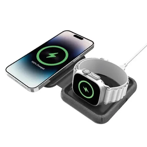 Cargador Inalámbrico 2 en 1 Momax Ud30 Q.Mag Go Magnético Plegable Magsafe