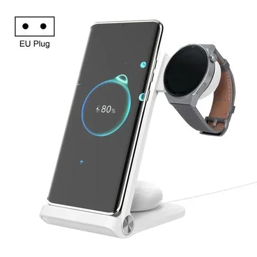 Cargador inalámbrico 3 en 1 Nillkin NKT12 con cargador de reloj Garmin (Blanco)