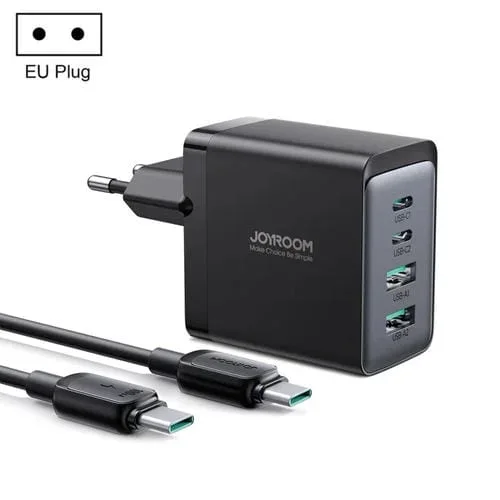 Cargador Joyroom TCG02 Nitruro de Galio 67W Dual USB + Dual USB-C Multi-Port (Negro) (UE)