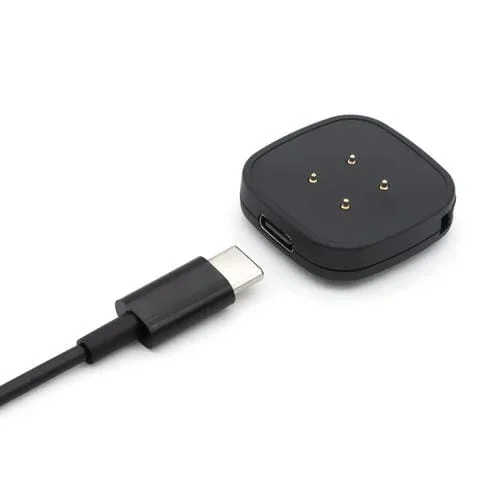 Cargador Magnético Fitbit Sense con Interfaz USB-C Desmontable Portátil (Negro)