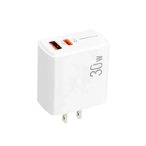 Cargador Multiprotocolo Pd31 30 W Usb-C/Tipo-C + Usb-A Compatible Enchufe Estadounidense (Blanco)