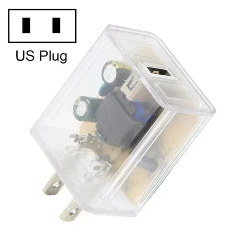 Cargador USB 2A Transparente Enchufe EE. UU.