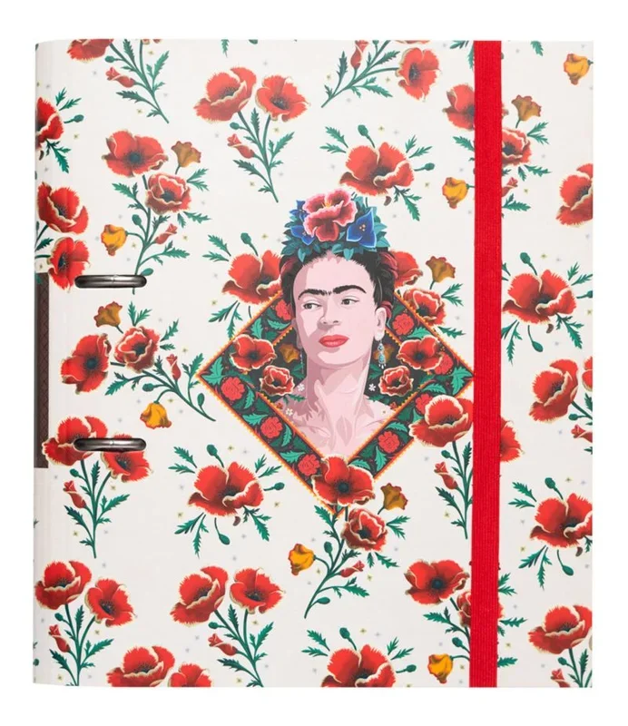 Carpeta 2 anillas frida kahlo flores