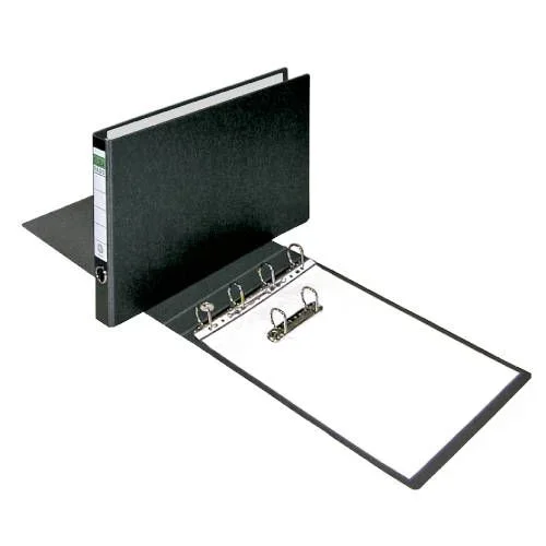 Carpeta de anillas cartón compacto a3 apaisado 4×35 color negro elba
