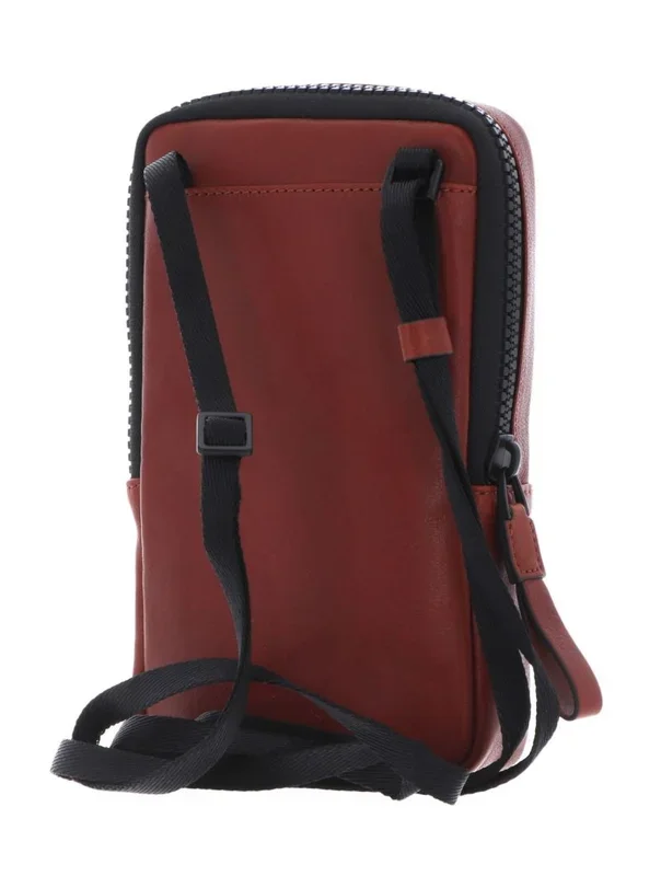 Cartera Piquadro de cuero marrón / con portateléfono integrado / diseño elegante y funcional / para hombre / perfecta para uso diario y organización práctica