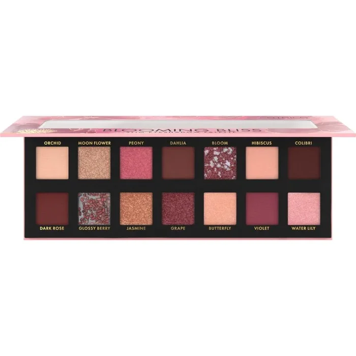 Catrice Blooming Bliss Slim Eyeshadow Paleta, sombra de ojos, n.º 020, multicolor, 14 colores, larga duración, vegana, sin micropartículas de plástico, sin nanopartículas, sin perfume, 1 unidad (10,6