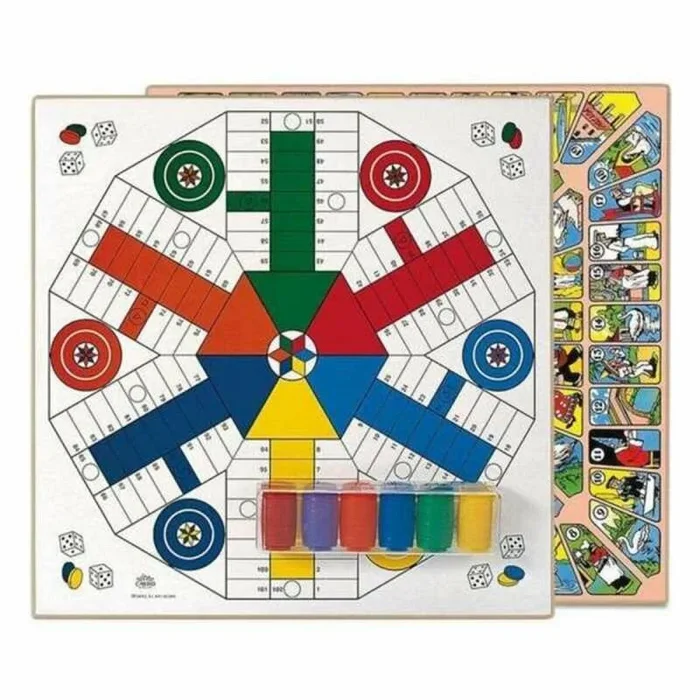 Cayro – Tablero Parchís de 6 y Oca – De Madera – Diseño Clásico y Elegante – Tamaño 40 x 40 – Juego Tradicional – Diseño Elegante y Duradero