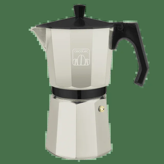 Cecotec Cafetera Italiana Cumbia Mokclassic 300 Beige, Fabricada en Aluminio, Capacidad de 150 ml para 3 tazas, Apta para cualquier tipo de cocina, Piezas desmontables y aptas para lavavajillas