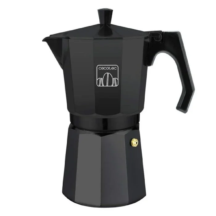 Cecotec Cafetera italiana Cumbia Mokclassic 300 Black, 150ml, De aluminio, Capacidad para 3 tazas de café en color negro, apta en diferentes tipos de cocina y fácil de limpiar, Apta lavavajillas