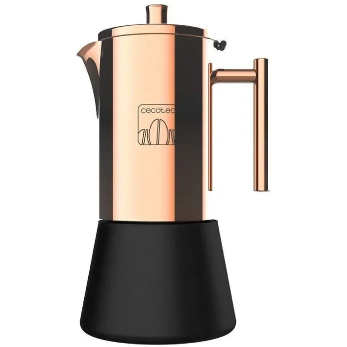 Cecotec Cafetera Italiana Moking 1000. Fabricada en Acero Inox, Apto para Cocinas de Gas, Eléctrica o Vitrocerámica, Diseño Elegante, Ideal para 10 Tazas de Café