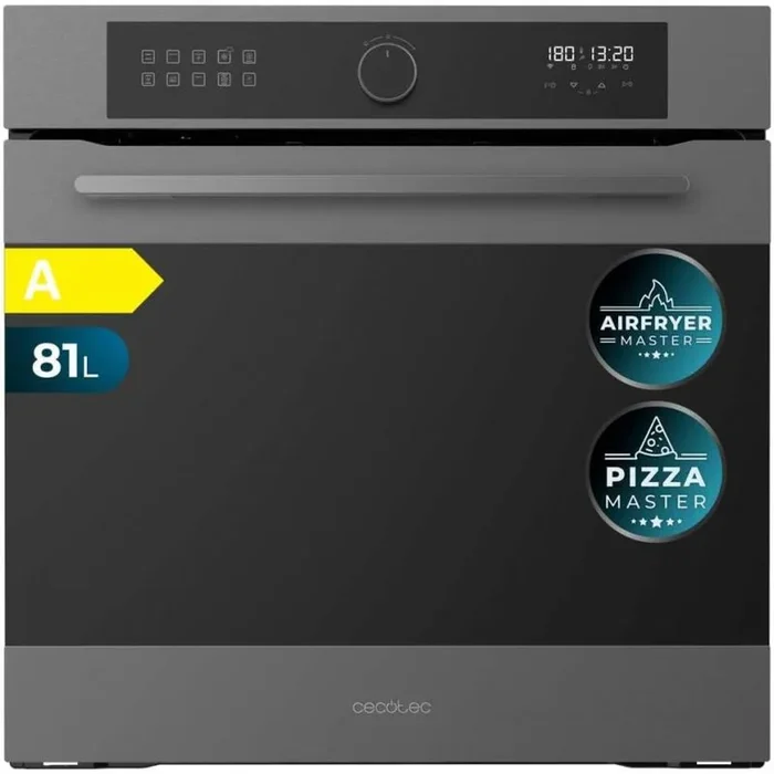 Cecotec Horno Integrable Multifunción 60cm Bolero Hexa AF316000 Matt A 3400W, 81L Capacidad, 11 Funciones con Airfryer Master, Pizza Master, Steam Asisst, Steam EasyClean, 3D Cooking, Defrost