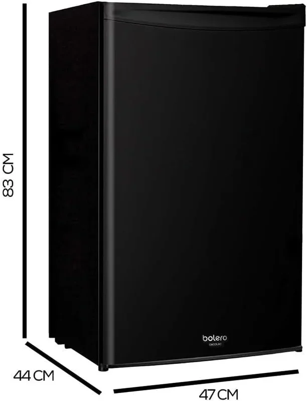 Cecotec Nevera Pequeña Frigorífico Mini Retro 91L 1 Puerta Bolero Coolmarket TT Origin 90 Black E. Frigorífico Sobremesa, 83cm de Alto y 47cm de Ancho, Bajo Consumo, Temperatura Regulable