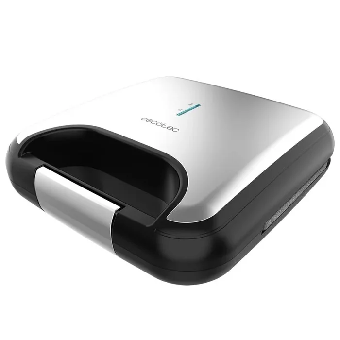 Cecotec Sandwichera Rock’nToast Grill +, 800W de Potencia, Revestimiento piedra RockStone, Antiadherente, Acero Inoxidable, Revestimiento ecológico libre PFOA