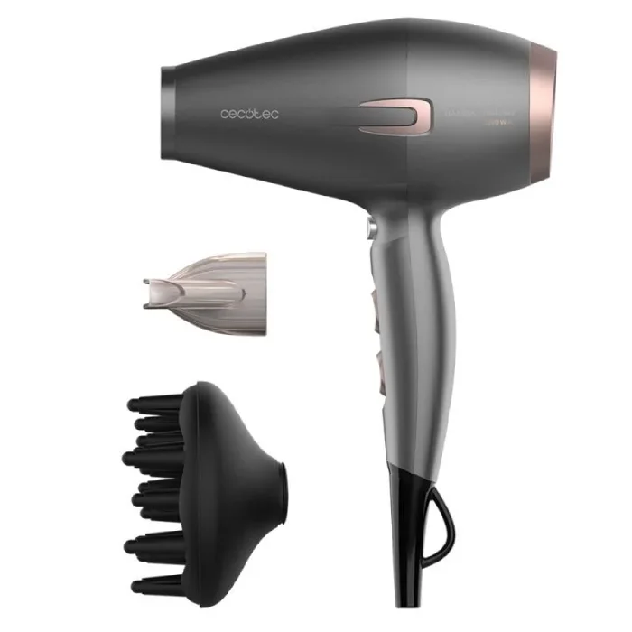Cecotec Secador de Pelo Bamba IoniCare 6000 RockStar Essence. 2200 W, Motor Digital, Ion Real, 5 Ajustes de Temperatura, Incluye difusor y Boquilla Concentradora, 1,8 m de Cable