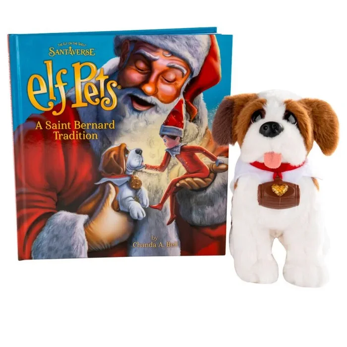 Cefa Toys- Elf Pets, Cuento y Peluche San Bernardo, Certificado de Adopción, Apto para niños a Partir de 3 años.