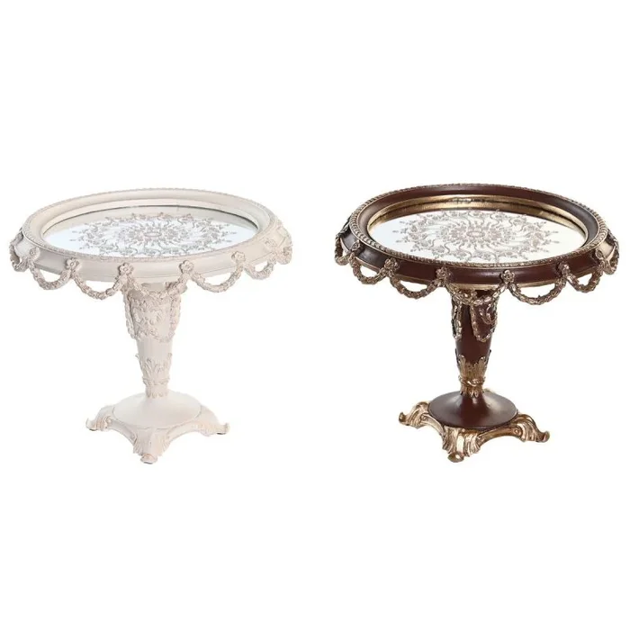Centro de mesa dkd home decor 24,5 x 24,5 x 20 cm dorado blanco marrón oscuro neoclásico (2 unidades)