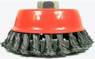 Cepillo de Copa SilverTools 10342, con rosca M14, ideal para trabajos pesados, eliminación de pintura, desbarbado, alambre de acero retorcido, compatible con amoladoras